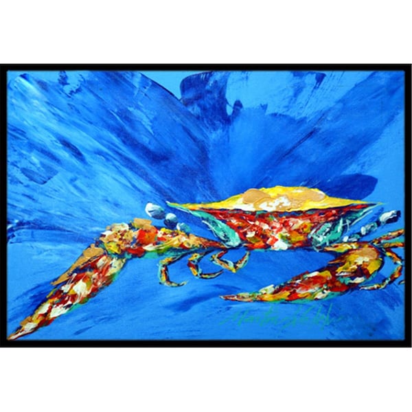 Carolines Treasures Big Spash Crab in blue Indoor or Outdoor Mat MW1163MAT - main